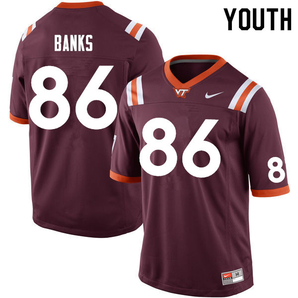 Youth #86 Keondre Banks Virginia Tech Hokies College Football Jerseys Sale-Maroon